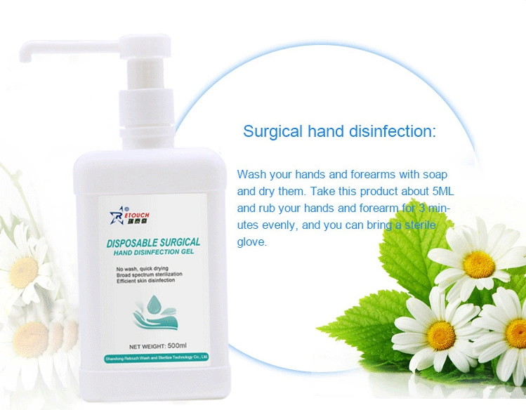 Hospital Grade 75% Alcohol Rinse Freee Hands Sanitizer Gel with CE MSDS Certificate for Antibacterial