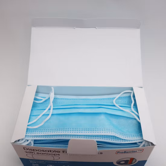 배송 준비가 완료된 민간용 3겹 일회용 부직포 안면 마스크