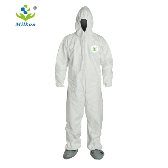 상자 당 흰색 50pcs M, L, XL, XXL, Xxxl, Xxxxl 보호 SMS Hazmat 화학 보호 복