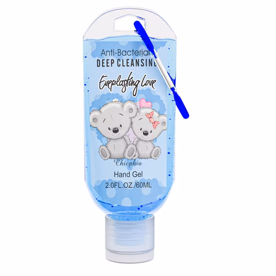 키체인 홀더가 포함된 천연 딸기 향이 나는 인스턴트 손 소독제 젤 60ml 손 소독제
